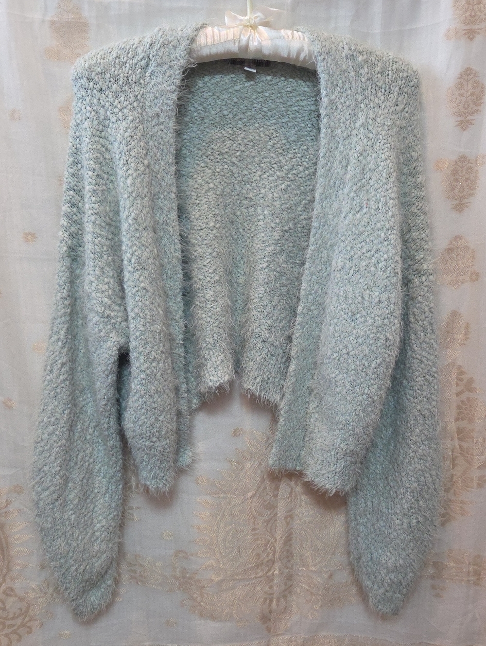 Urban Outfitters Cropped Open-Front Cardigan - Mint Green